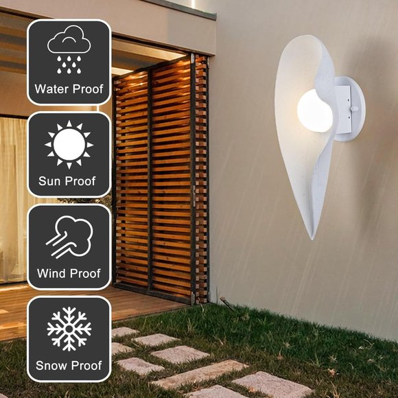 Outdoor Sconce Light White 3D Geometric NEW - Picture 4 of 9